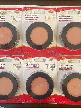 Maja Spain Pressed Powder Mirror and Tassel Compartment Set of 6 Beige Oscuro